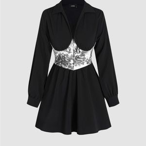 Cider black and white corset dress